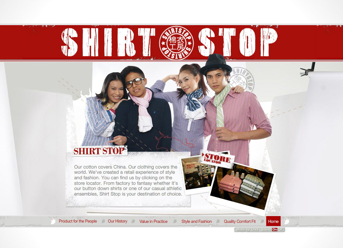Site design for Bejing/Honk based label Shirt Stio